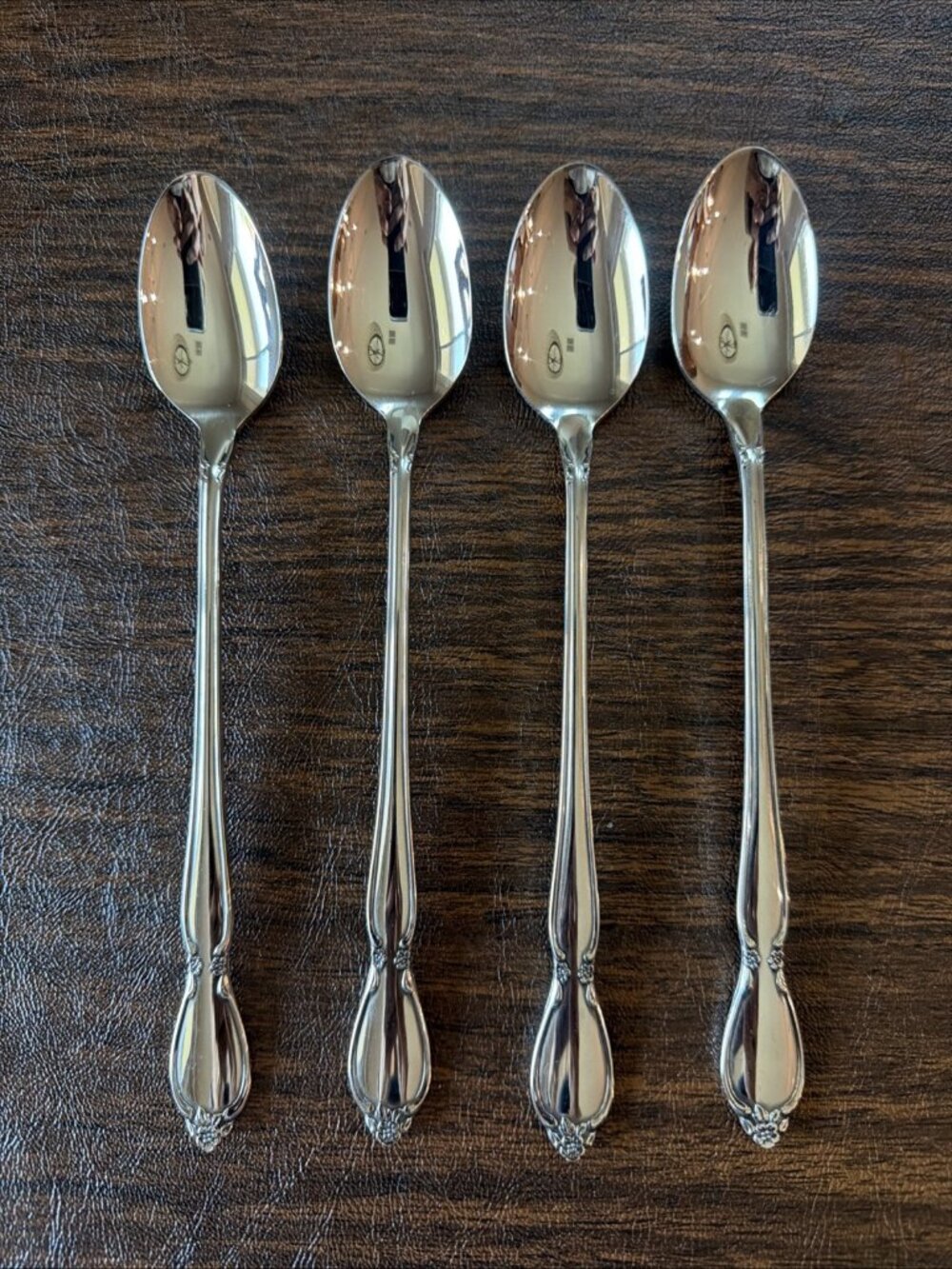 Set of 4 Oneida Community Chatelaine Stainless Iced Tea Spoons 7.5"